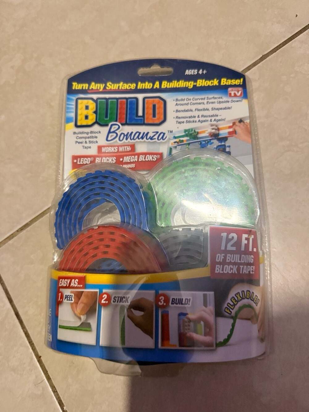 Build Bonanza 12 Ft. Building-Block Compatible Peel and Stick Tape